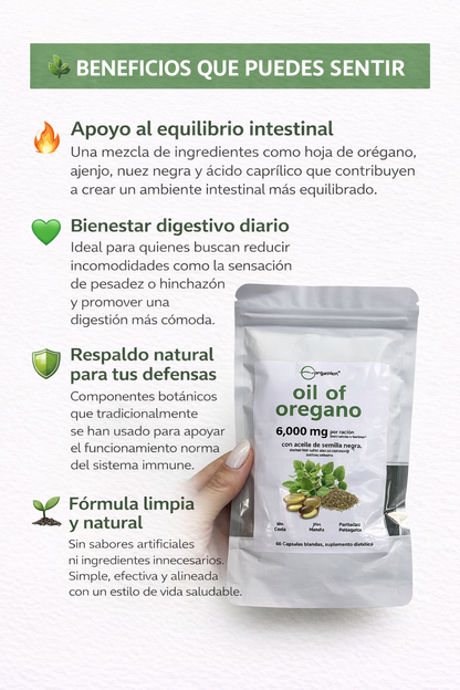 Aceite de orégano x 60 cápsulas blandas