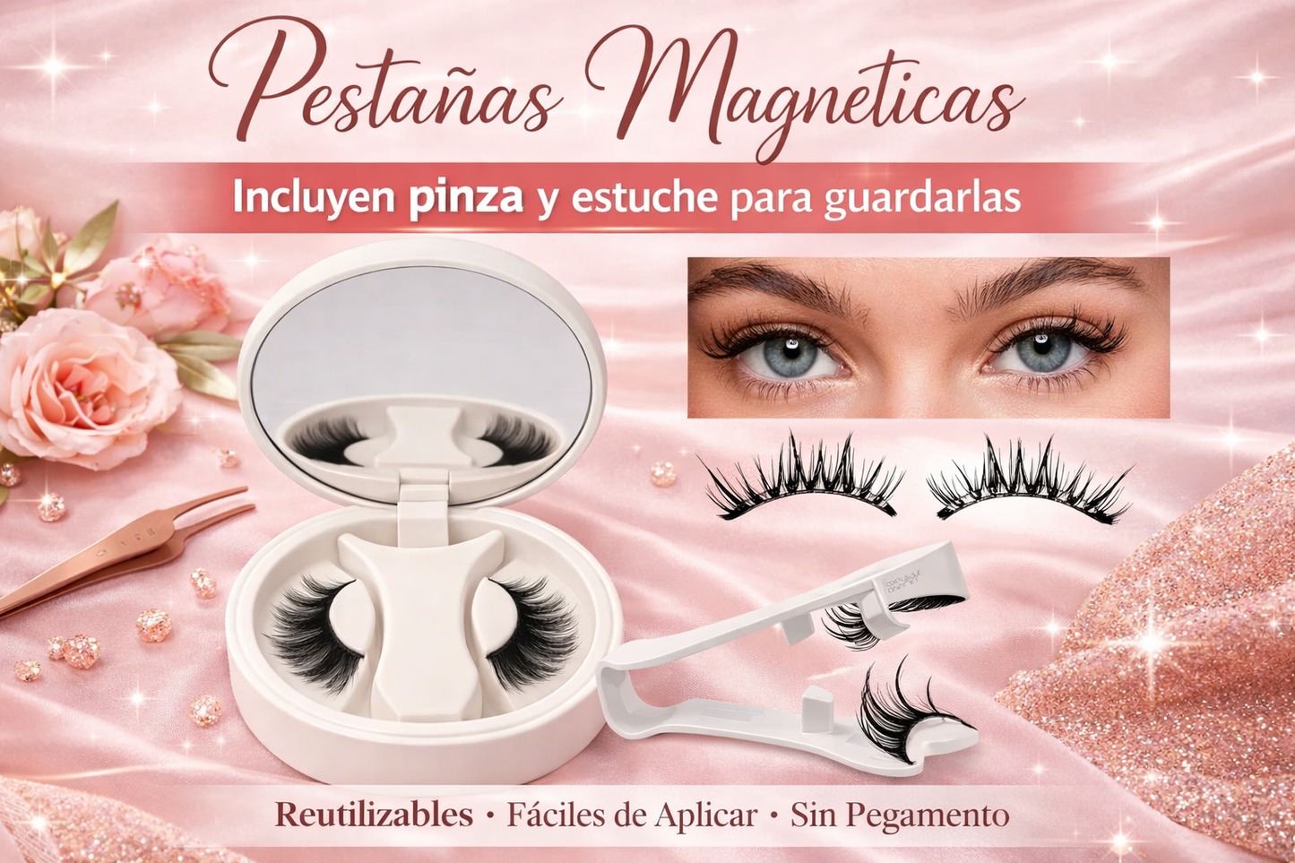 Pestañas Magnéticas reutilizables - 50+ Usos!